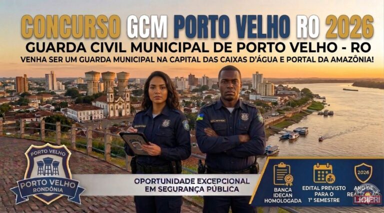 Concurso GCM Porto Velho RO 2026 Banca IDECAN Homologada e Edital Previsto para o 1º Semestre