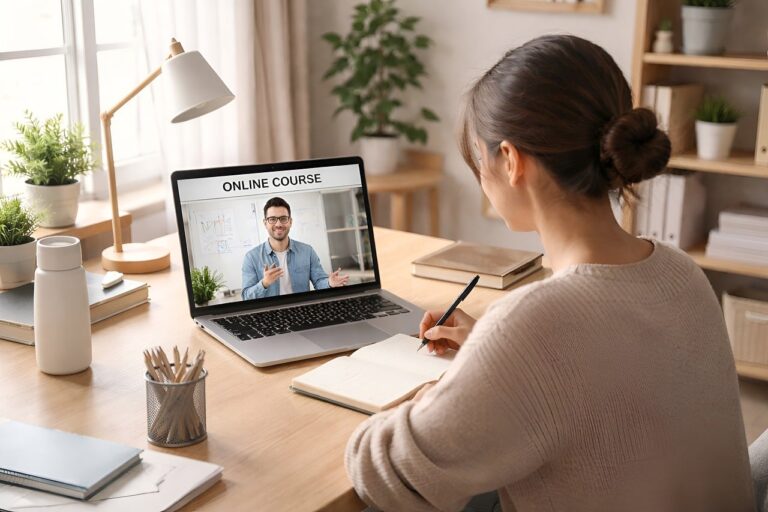 Candidato estudando online em casa para o EAD Polícia Militar